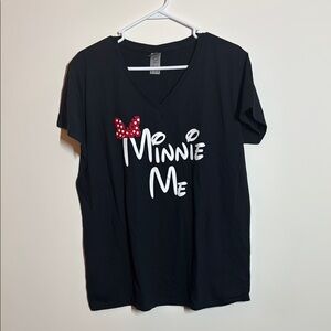 Disney Black Minnie Me Tee with Red Bow